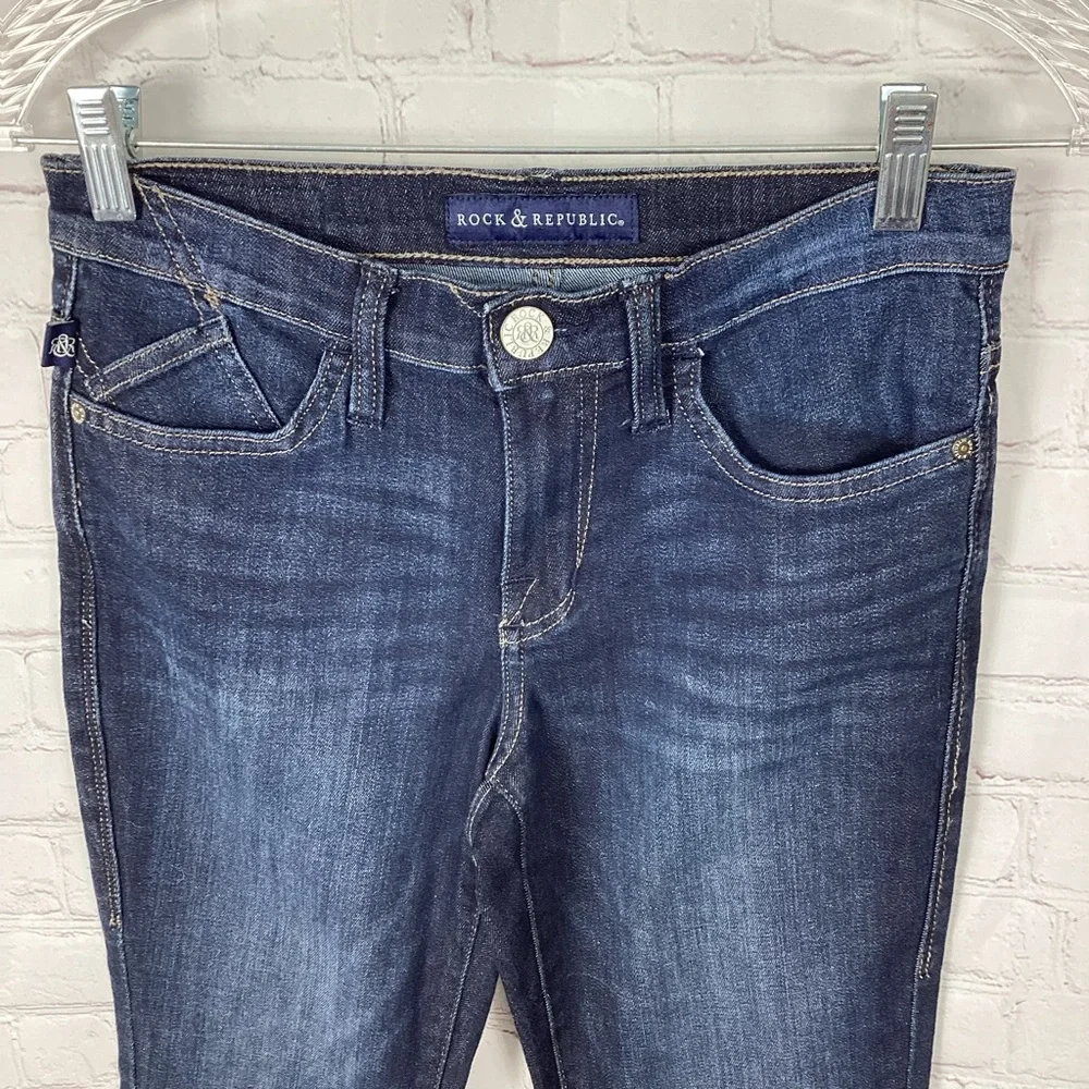 Rock & Republic Berlin‎ Stretch Skinny Jeans Women’s Size 2 Patterned Pockets